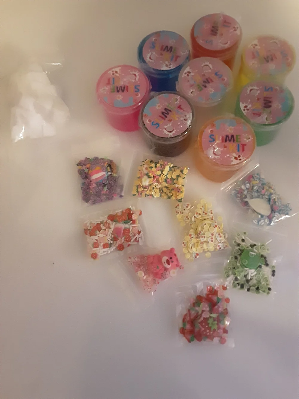 Kids Slime Kit Party Pack - Pink and Multicolor Tubs with Charms